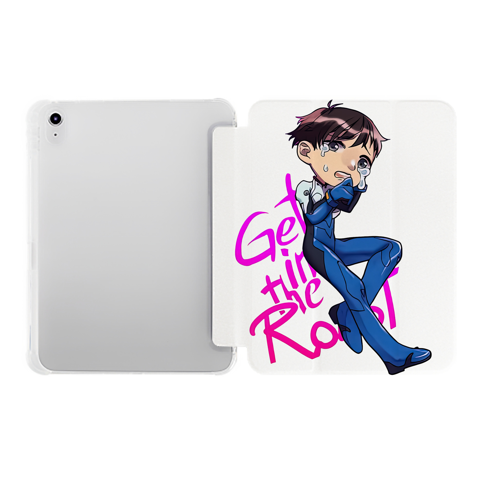 （画像用） EVA 新世紀エヴァンゲリオン IPad ケース ペン収納付き 三つ折りスタンド PUレザー×シリコン 対応機種9.5/10.5/10.9インチ